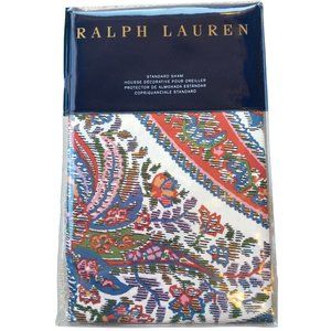 NEW! $130 RALPH LAUREN SHAM!  NORWICH ROAD PYNE PAISLEY  STANDARD SIZE